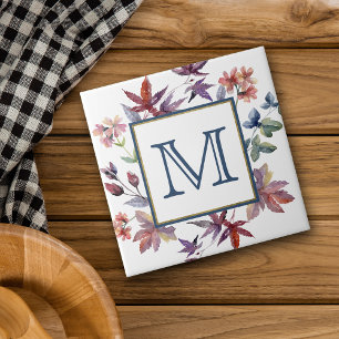 Monogramm für die Grenzen des Herbstes Fliese