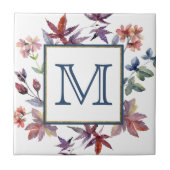 Monogramm für die Grenzen des Herbstes Fliese (Vorderseite)