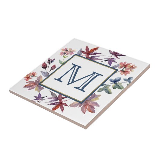 Monogramm für die Grenzen des Herbstes Fliese (Seite)