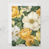 Monogramm für die Hochzeit von Gelb, Weiß und Grün Einladung (Rückseite)