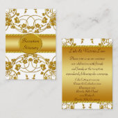 Monogramm für die Hochzeit von Gold und Weiß Begleitkarte (Vorne/Hinten)