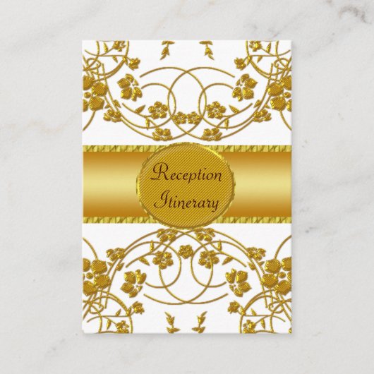 Monogramm für die Hochzeit von Gold und Weiß Begleitkarte (Vorderseite)