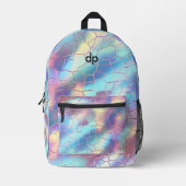 Monogramm für die Holographische Folie Bedruckter Rucksack (Vorderseite)