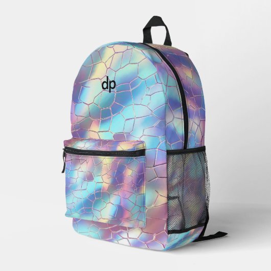 Monogramm für die Holographische Folie Bedruckter Rucksack (Rückseitige Ecke Rechts)