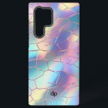 Monogramm für die Holographische Folie Samsung Galaxy Hülle<br><div class="desc">Farbenfrohe Holographic Foil Background Digital Paper Pattern Custom Monogram.</div>
