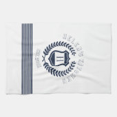 Monogramm für die Konstruktion von Navy Blue Wraat Küchentuch (Horizontal)