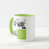 Monogramm für die Limone und weiße Grafik Tasse (Vorderseite Links)