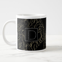 Monogramm für die Minimalistische Narbenblume Jumbo-Tasse