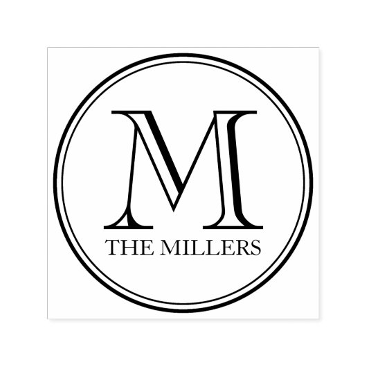 Monogramm für die moderne klassische, runde Grenzf Permastempel (Design)