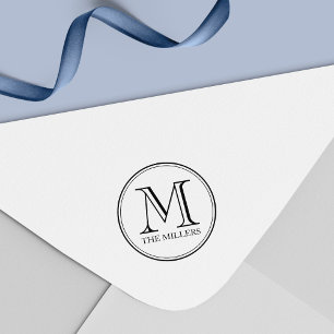 Monogramm für die moderne klassische, runde Grenzf Permastempel