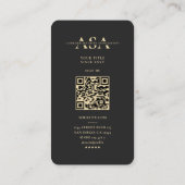 Monogramm für die moderne Sicherheit schwarz Visitenkarte (Rückseite)