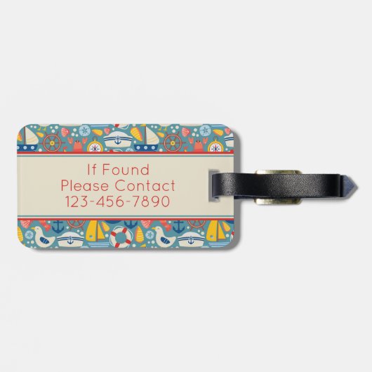 Monogramm für die niedliche Lebensdauer des Nautis Gepäckanhänger (Rückseite horizontal)