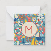 Monogramm für die niedliche Lebensdauer des Nautis Mitteilungskarte (Vorderseite)