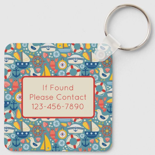 Monogramm für die niedliche Lebensdauer des Nautis Schlüsselanhänger (Rückseite)