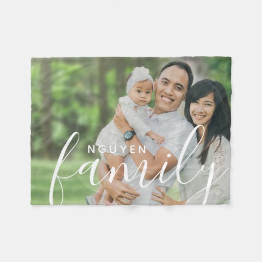 Monogramm für die personalisierte Familie und benu Fleecedecke (Vorderseite (Horizontal))