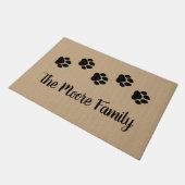Monogramm für die Personalisierte Familie von Pet  Fußmatte (Schrägansicht)