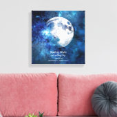 Monogramm für die personalisierte Mondphase Leinwanddruck (Insitu (Wohnzimmer))