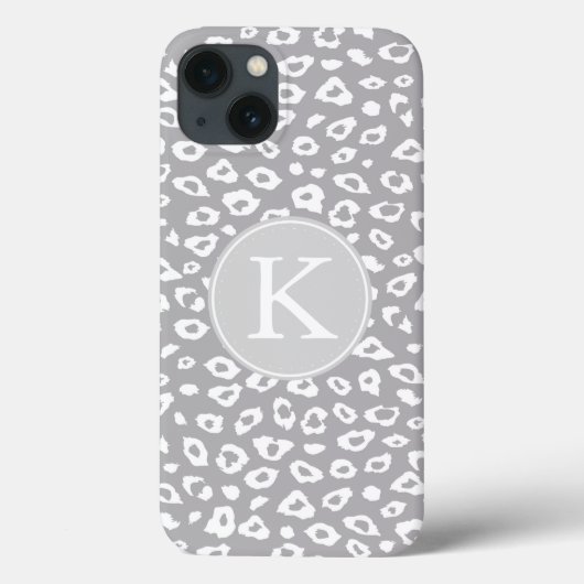 Monogramm für die Printwerbung auf grauem und weiß Case-Mate iPhone Hülle (Rückseite)
