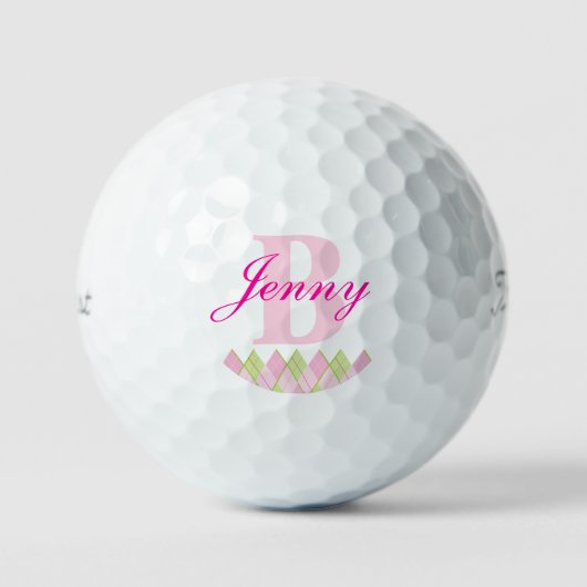 Monogramm für die Raute Pink Golfball (Vorderseite)