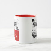 Monogramm für die rote und weiße Grafik Tasse (Zentrum)
