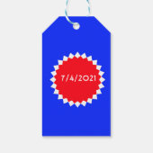 Monogramm für die rote, weiße und blaue Sternexplo Geschenkanhänger (Rückseite)