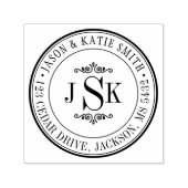 Monogramm für die Round-Border-Initialen Erstellen Permastempel (Design)