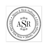 Monogramm für die Round-Border-Initialen Erstellen Permastempel (Design)