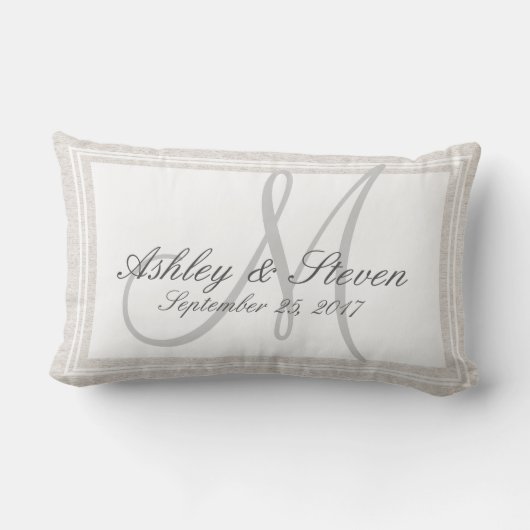 Monogramm für die Rustikale Linse Lendenkissen (Rückseite)