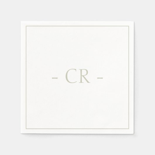 Monogramm für die Sage Green & White Couple-Initia Serviette (Vorderseite)