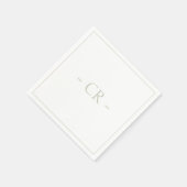 Monogramm für die Sage Green & White Couple-Initia Serviette (Ecke)