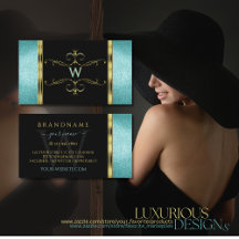 Monogramm für die Schwarz-Aquamarin-Glitzer-Goldde