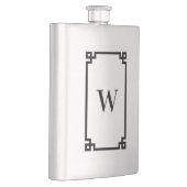 Monogramm für die schwarze griechische Schlüsselgr Flachmann (Rechts)