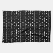 Monogramm für die schwarze Wiederholfamilie Geschirrtuch (Horizontal)