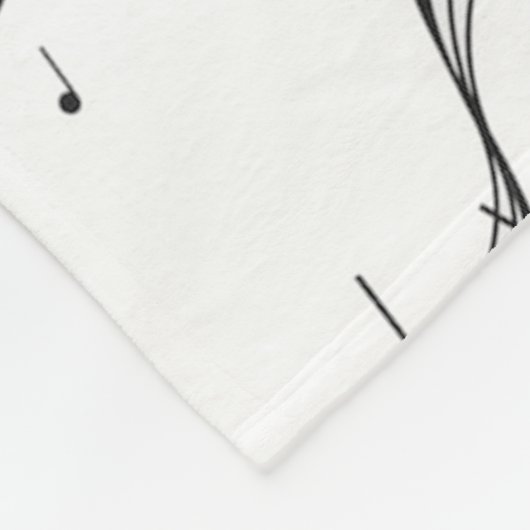 Monogramm für die Schwarzweiß-Musiknote Fleecedecke (Ecke)