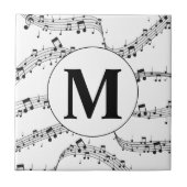 Monogramm für die Schwarzweiß-Musiknote Fliese (Vorderseite)