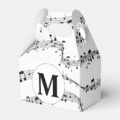 Monogramm für die Schwarzweiß-Musiknote Geschenkschachtel (Rückseite)
