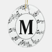 Monogramm für die Schwarzweiß-Musiknote Keramik Ornament (Links)