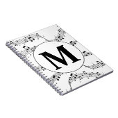 Monogramm für die Schwarzweiß-Musiknote Notizblock (Rechte Seite)