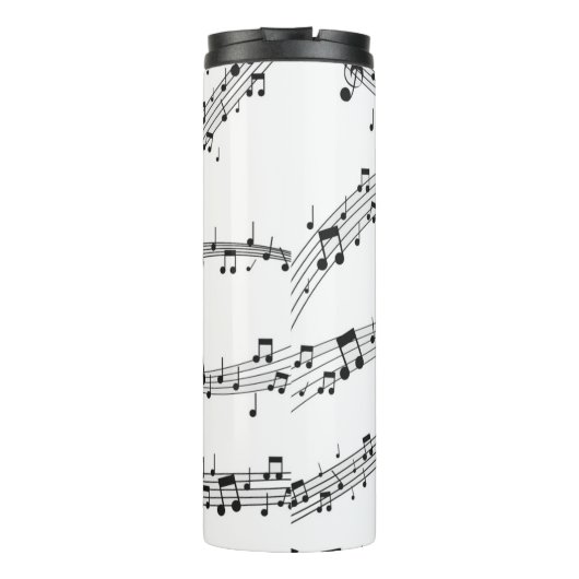 Monogramm für die Schwarzweiß-Musiknote Thermosbecher (Rückseite)