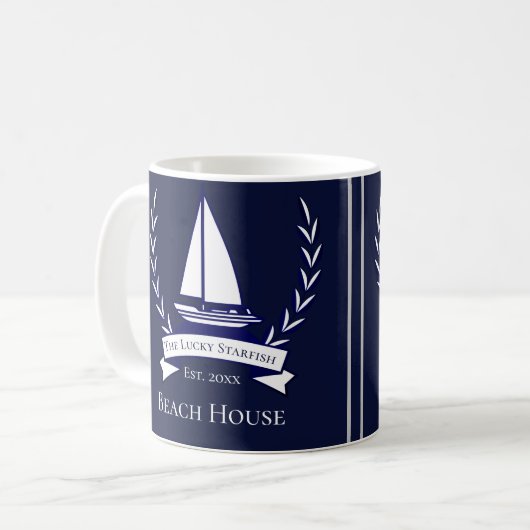 Monogramm für die Seefahrt der Navy Kaffeetasse (Vorderseite Links)