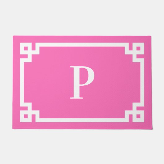 Monogramm für die Tastenkombination Hot Pink und W Fußmatte (Vorderseite)