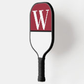Monogramm für die Uni Rot und Weiß Pickleball Schläger (Links)