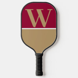 Monogramm für die Uni von Gold und Maron Pickleball Schläger