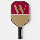 Monogramm für die Uni von Gold und Maron Pickleball Schläger (Rückseite)