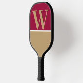 Monogramm für die Uni von Gold und Maron Pickleball Schläger (Links)