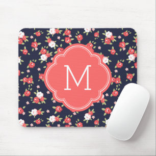 Monogramm für die Vintage Blumenschrift Coral und  Mousepad