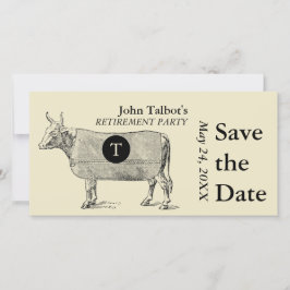 Monogramm für die Vintage Rente der Kuh Save the D Save The Date