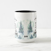 Monogramm für die Waldbaumregeln für das Camping Tasse (Zentrum)
