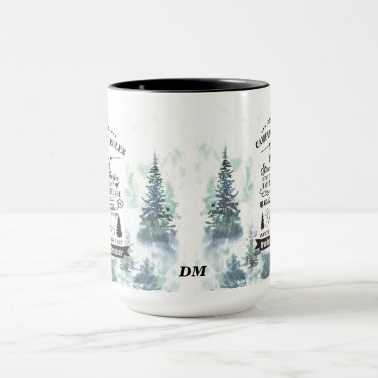 Monogramm für die Waldbaumregeln für das Camping Tasse (Zentrum)