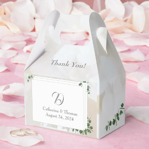 Monogramm für die weiße Spitze und Rose Geschenkschachtel
